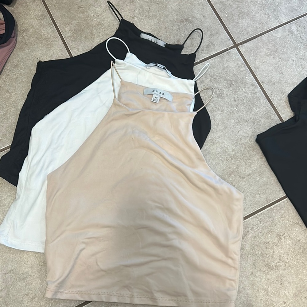 3 XS Crop shirts from Gaze